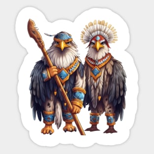 Native American Couple Eagle Sticker